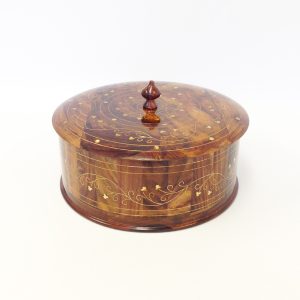 Wooden Decorating Box with Metal Carving