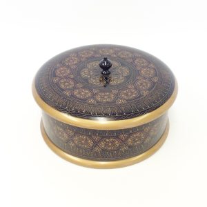 Wooden Decorating Box with Embroidered Carving