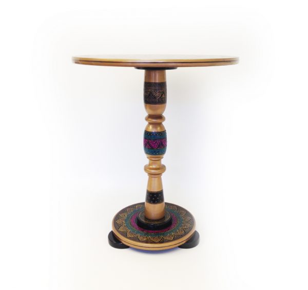 Hand Embroidered Decorative Table (Gold)