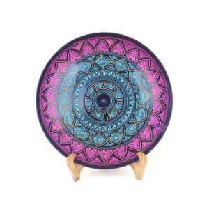 Purple Blue Wooden Plate with Stand
